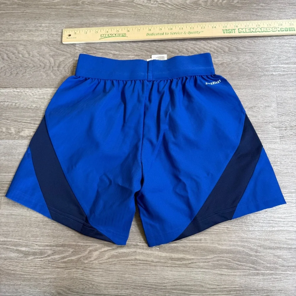 Adidas AEROREADY Women Blue Training Shorts Mesh Panels Size XS New